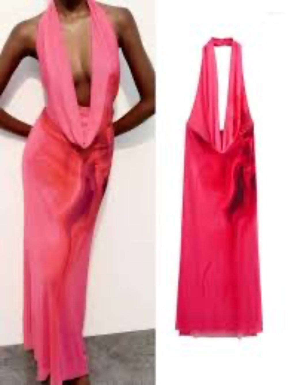 Zara Pink backless Maxi dress XS